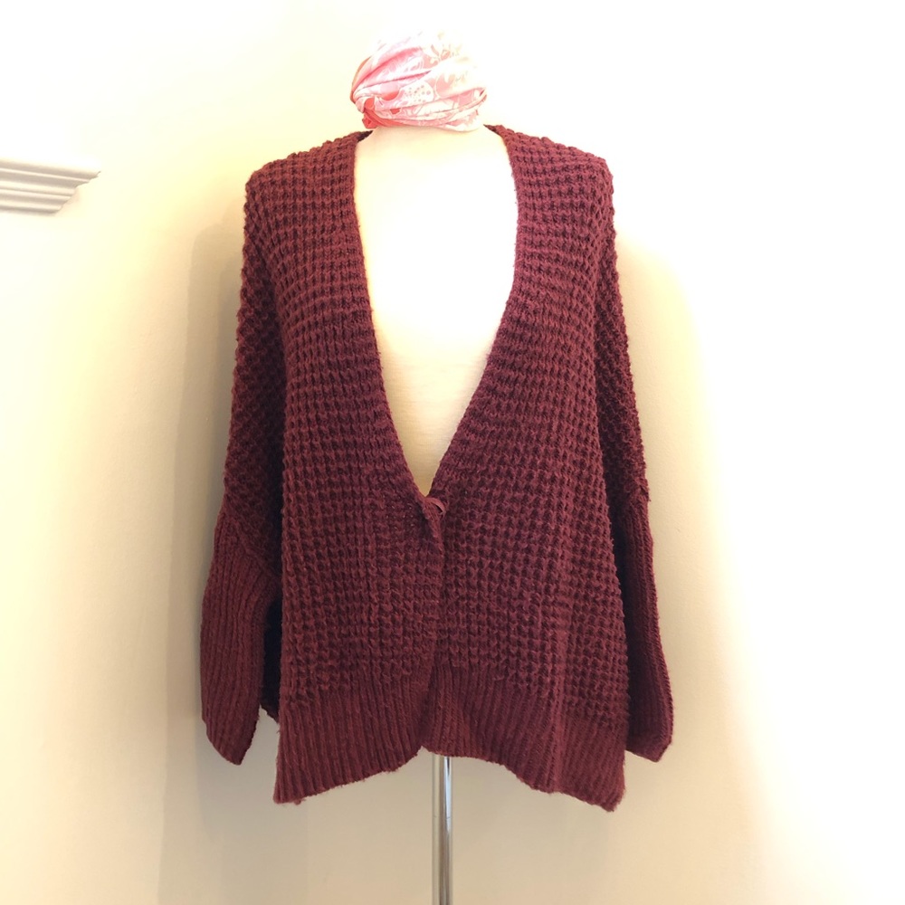 Free People burgundy dolman sleeve sweater, US S